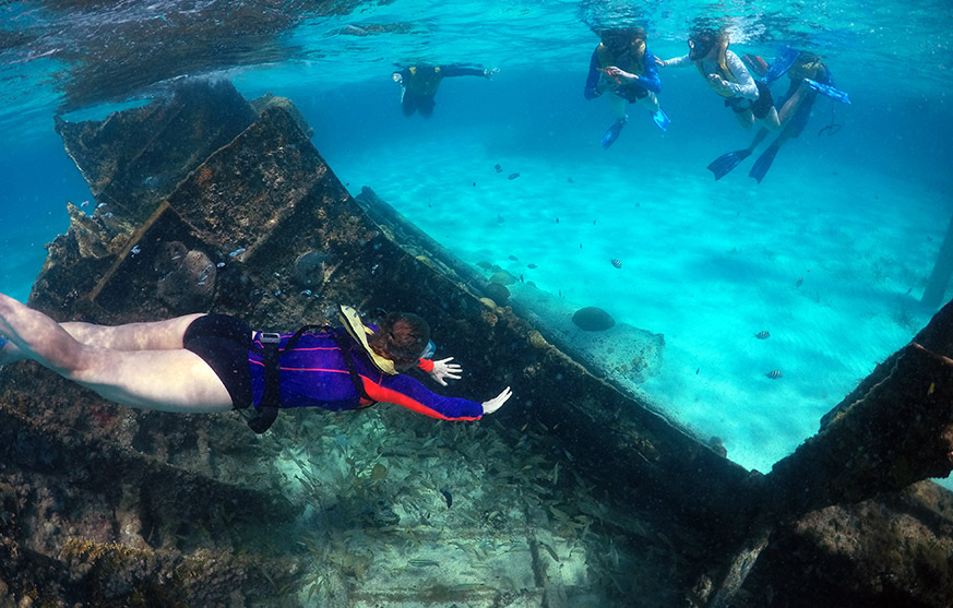 Jump and immerse into the beautiful caribbean water