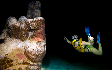 Moonlight Bioluminescence Snorkeling Tour Cancun water