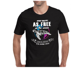 T-shirt As Free As The Ocean Cancun Souvenir Design